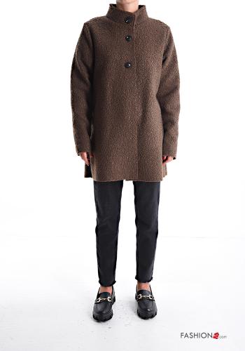 Cappotto maniche lunghe senza fodera a collo alto con bottoni - ph 1