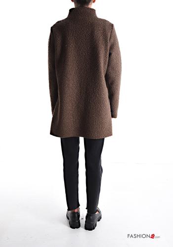Cappotto maniche lunghe senza fodera a collo alto con bottoni - ph 2