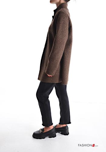 Cappotto maniche lunghe senza fodera a collo alto con bottoni - ph 3