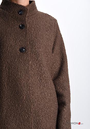 Cappotto maniche lunghe senza fodera a collo alto con bottoni - ph 4