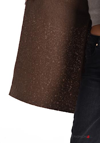 Cappotto maniche lunghe senza fodera a collo alto con bottoni - ph 5