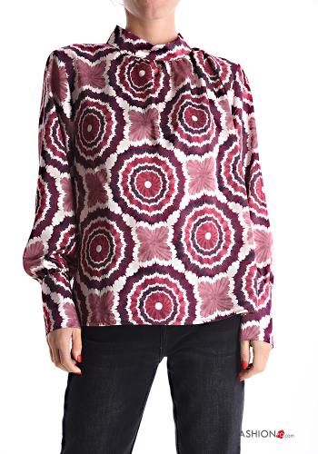 Blouse manches longues Imprimé abstrait à col roulé - ph 1