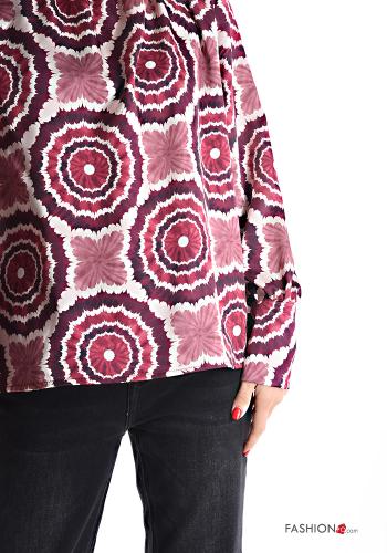 Blouse manches longues Imprimé abstrait à col roulé - ph 4