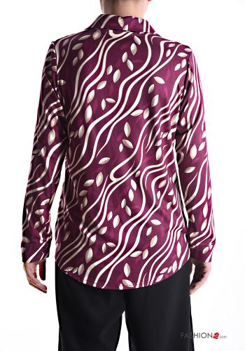 Abstract print long sleeve with collar Shirt with buttons - ph 2