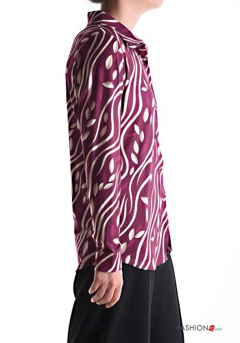 Abstract print long sleeve with collar Shirt with buttons - ph 3