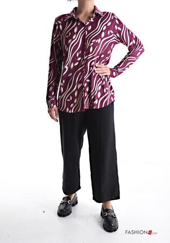 Abstract print long sleeve with collar Shirt with buttons - ph 5