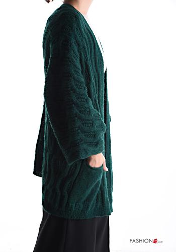 Embroidered Wool Mix Cardigan with pockets - ph 3