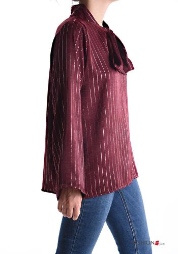 Blusa lurex maniche lunghe Fantasia righe con fiocco - ph 3