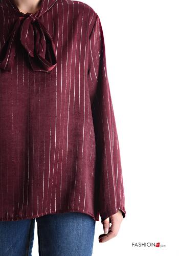 Blusa lurex maniche lunghe Fantasia righe con fiocco - ph 4