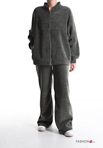 wide leg Co-ord with pockets with elastic with zip - ph 1
