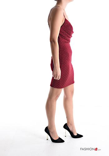 backless mini sleeveless adjustable Dress with rhinestones - ph 3