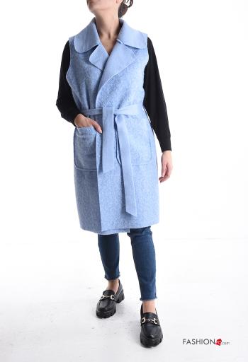 Smanicato con cintura in stoffa con tasche senza fodera - ph 1
