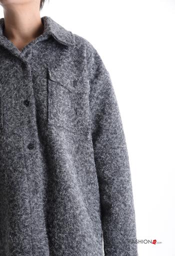 lange ärmel mit kragen Jacke mit Knöpfen ohne Futter mit Taschen - ph 4