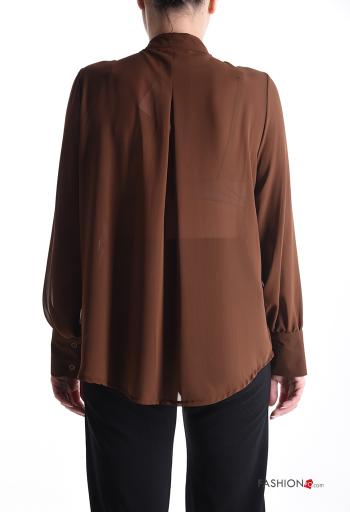 lange ärmel chiffon Hemd mit Volants mit Knöpfen - ph 2