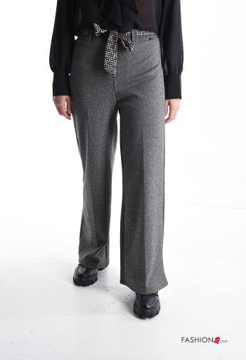 wide leg Hose mit stoffgürtel - ph 1