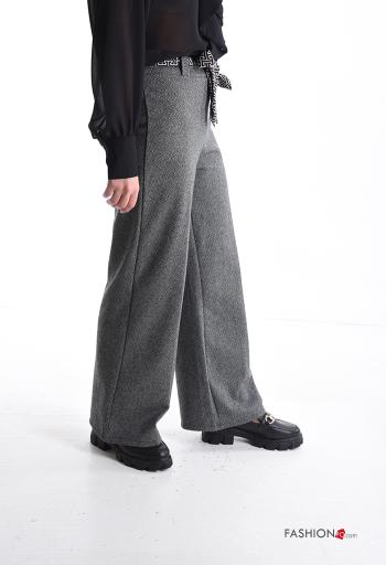 wide leg Hose mit stoffgürtel - ph 3