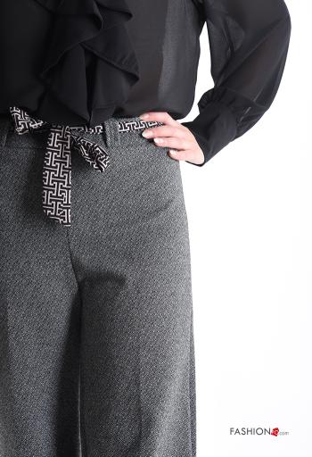 wide leg Hose mit stoffgürtel - ph 4