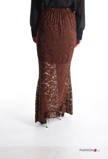 Gonna pizzo lungo con fodera con elastico - ph 2