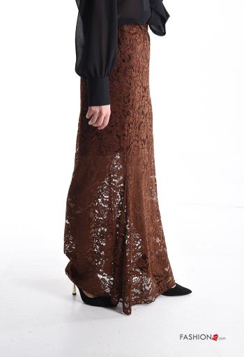 Gonna pizzo lungo con fodera con elastico - ph 3