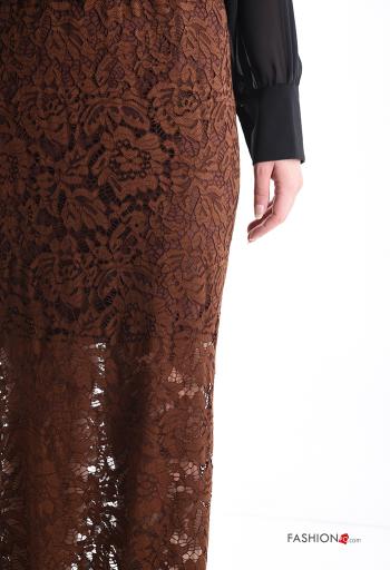 Gonna pizzo lungo con fodera con elastico - ph 4