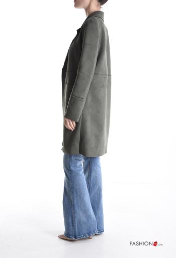 Suede Duster Coat with pockets without lining - ph 3