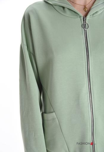 Felpa con zip con tasche con cappuccio - ph 4