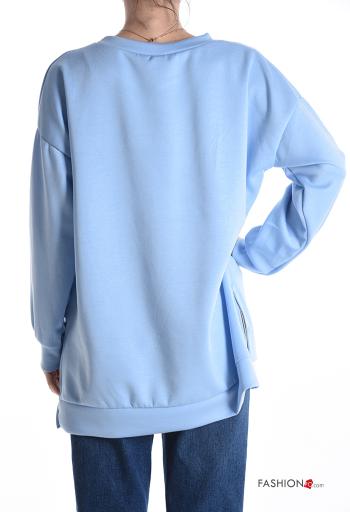 Felpa maniche lunghe girocollo con zip - ph 2