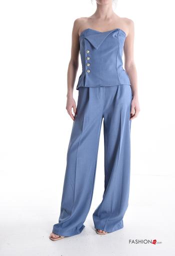 Ensemble coordonné wide leg à dos nu sans manches avec poches avec élastique - ph 1