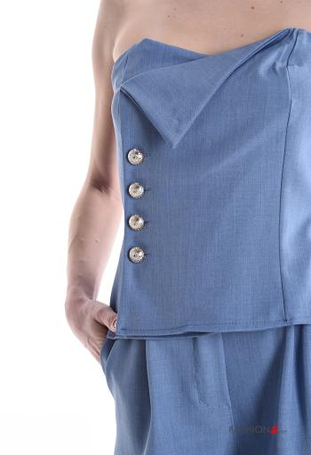 Ensemble coordonné wide leg à dos nu sans manches avec poches avec élastique - ph 4