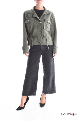 Jacket with buttons with drawstring with pockets - ph 5