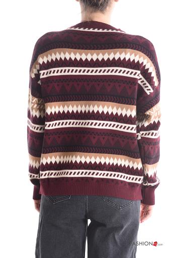 Geometric pattern long sleeve crew neck Sweater - ph 2