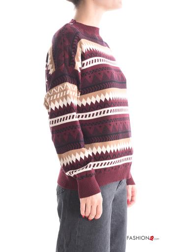 Geometric pattern long sleeve crew neck Sweater - ph 3