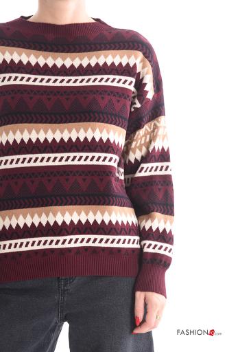 Geometric pattern long sleeve crew neck Sweater - ph 4