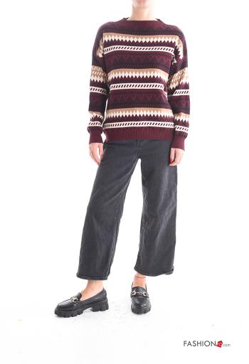 Geometric pattern long sleeve crew neck Sweater - ph 5