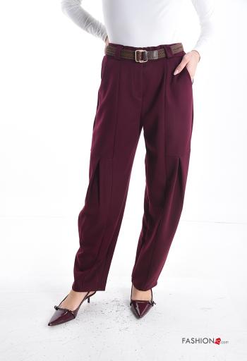 Pantalones wide leg con bolsillos con cinturón con elástico