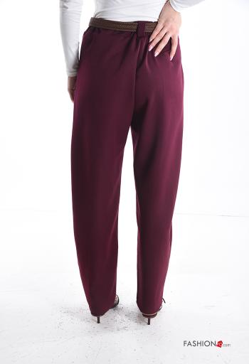 Pantalon wide leg avec poches avec élastique avec ceinture - ph 2