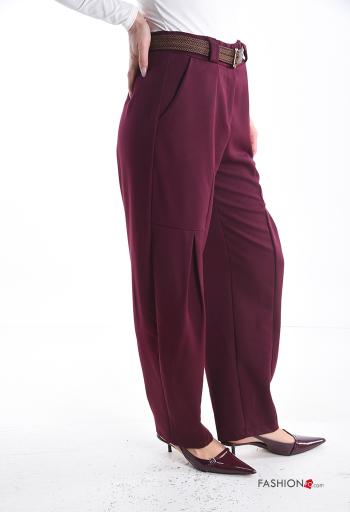 Pantalon wide leg avec poches avec élastique avec ceinture - ph 3