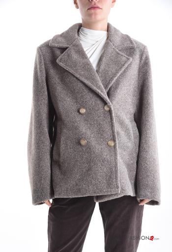 double-breasted long sleeve Coat with buttons with lining - ph 1