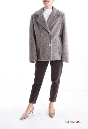 double-breasted long sleeve Coat with buttons with lining - ph 5