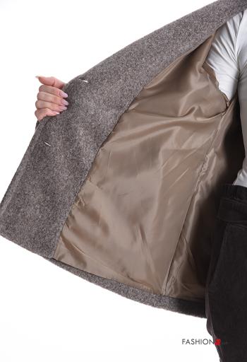 double-breasted long sleeve Coat with buttons with lining - ph 6