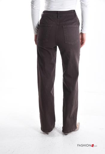 Cotton Trousers with buttons with zip with pockets - ph 2