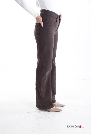 Cotton Trousers with buttons with zip with pockets - ph 3