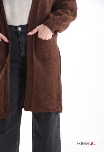 Cardigan in Misto Lana maniche lunghe con tasche - ph 4