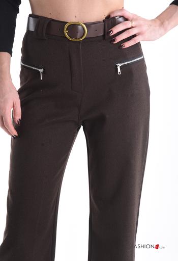 Trousers with belt with buttons with zip with pockets - ph 4