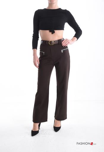 Trousers with belt with buttons with zip with pockets - ph 5