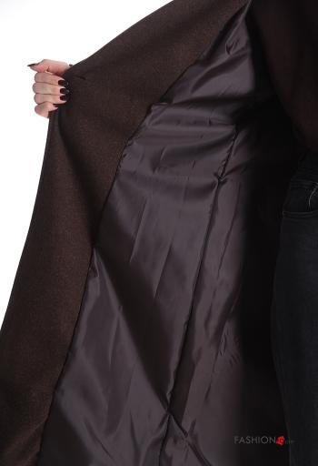 mit schnalle lange ärmel Mantel mit Gürtel mit Futter mit Knöpfen - ph 5