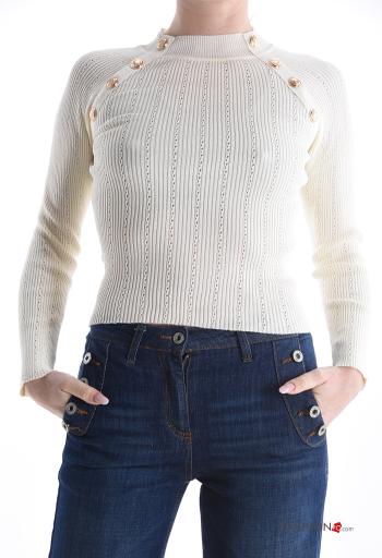 Ribbed long sleeve Sweater with buttons - ph 1