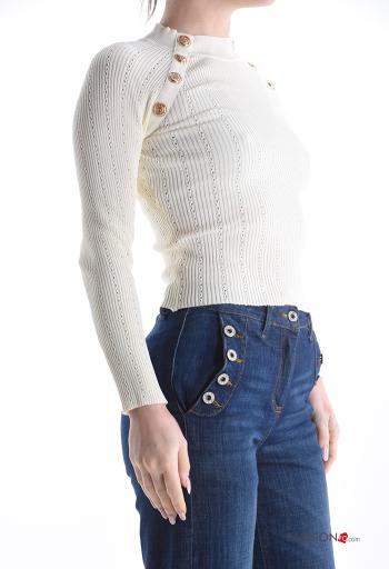 Ribbed long sleeve Sweater with buttons - ph 3
