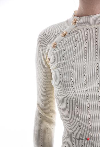 Ribbed long sleeve Sweater with buttons - ph 4