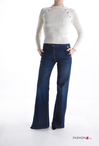 Ribbed long sleeve Sweater with buttons - ph 5